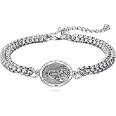 AXOMY Religion Bracelet 925 Sterling Silver Saint Christopher/Saint Jude Medal Bracelet Protection Jewelry for Men Women Christmas Gift