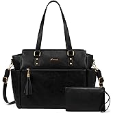 LOVEVOOK Laptop Tote Bag for Women 15.6 Inch Vintage Work Bag with Large Cup Holder, Waterproof Computer Teacher Bag