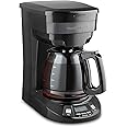 Hamilton Beach 12 Cup Programmable Drip Coffee Maker with 3 Brew Options, Glass Carafe, Auto Pause and Pour, Black Stainless (46293)