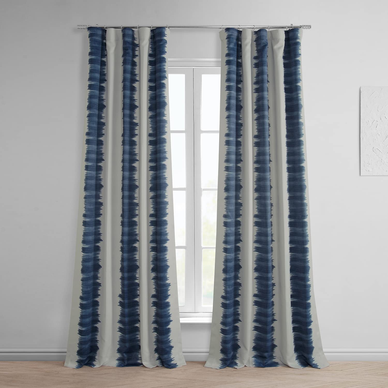 HPD Half Price Drapes BOCH-KC101A-120 Room Darkening Curtain (1 Panel), 50 X 120, Flambe Blue