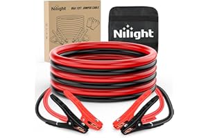 Nilight Jumper Cables for Car Battery 8 Gauge 12 FT Booster Cable Heavy Duty 250 A CCA with Carrying Bag Jump Start Emergency Kit Pickup Vans SUV Sedan Motorcycle