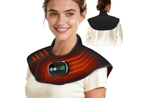 Weighted Heating Pad for Neck Shoulder Pain Relief, Cordless Electric Neck Shoulder Back Heating Pad 4 Heat Options & 5 Auto 