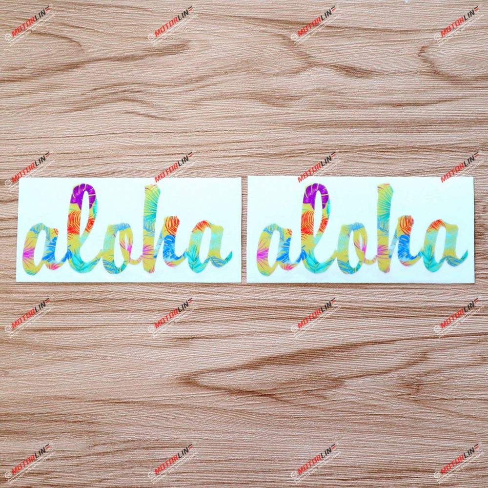 Photo 1 of 2X Reflective 4'' Aloha Hawaii Hawaiian Decal Sticker Car Vinyl Colorful Style