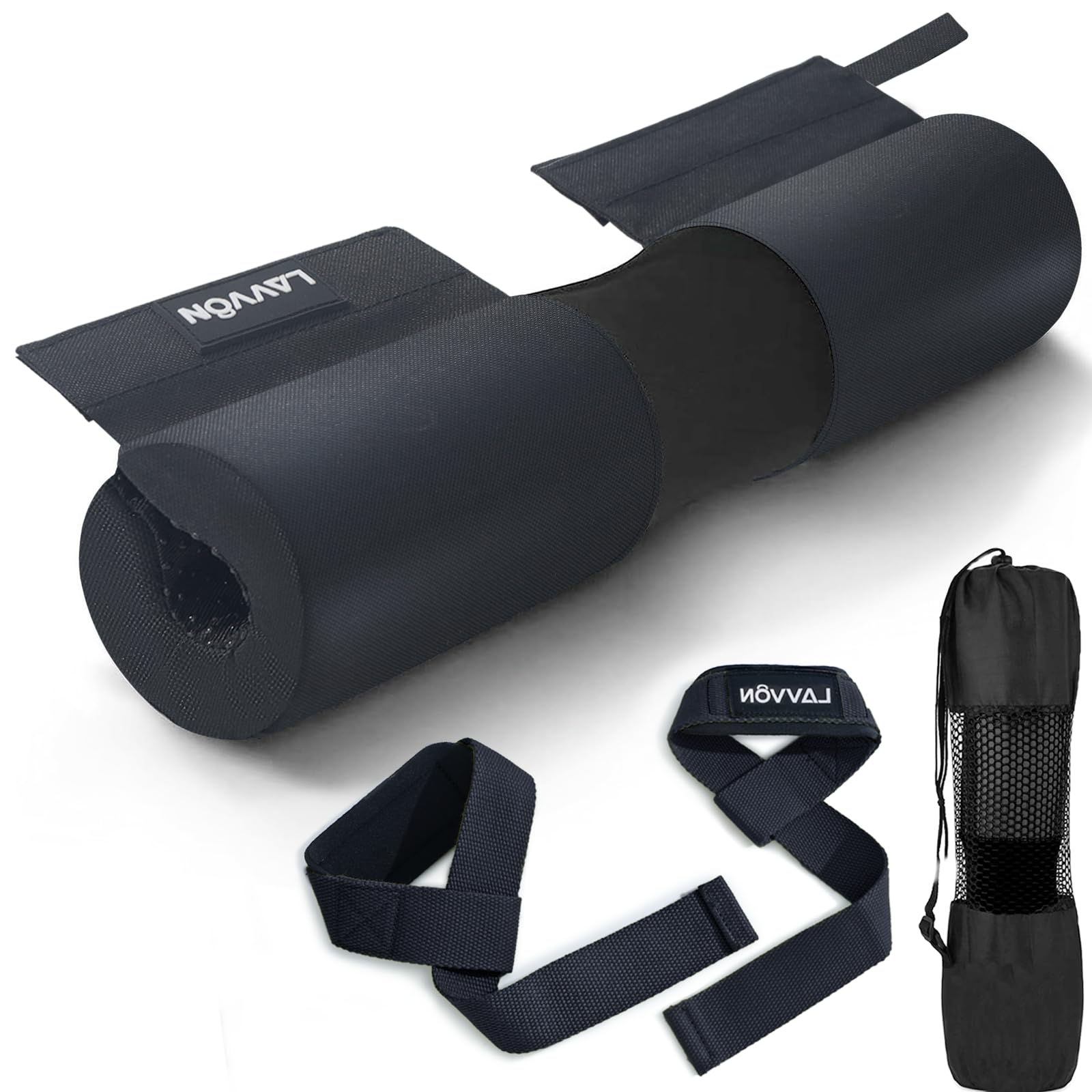 Photo 1 of Barbell Squat Pad Set- Nylon Padding AntiSlip- Thick Foam Barbell Pad for Squats Cushion,Lunges&Bar Padding for Hip Thrusts -Standard Olympic Weight Bar Pad (Wrist Straps Weightlifting-Ankle Straps)