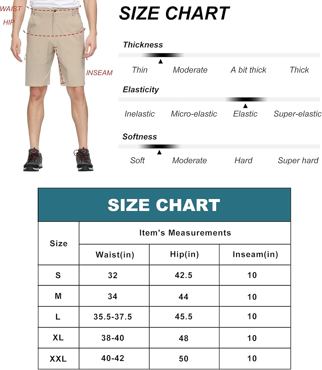 Libin Men's Outdoor Hiking Shorts Lightweight Quick Dry Stretch Cargo Shorts Travel Fishing Golf Tactical Shorts: Clothing
