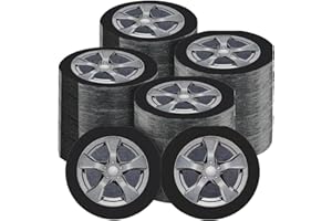 WORKKEEP 120 Pcs Tire Napkins Paper Car Wheel Napkin Classical Vintage Race Party Supplies Disposable Race Car Birthday Decorative Napkin Racing Car Theme for Fast Birthday Baby Shower Party 2Ply