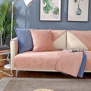 Hybad Protector para Sofás,Modernos Juegos de sábanas de Felpa,Fundas