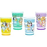 Zak Designs Bluey Nesting Tumbler Set Includes Durable Plastic Cups with Variety Artwork, Fun Drinkware is Perfect for Kids (14.5 oz, 4-Pack, Non-BPA)
