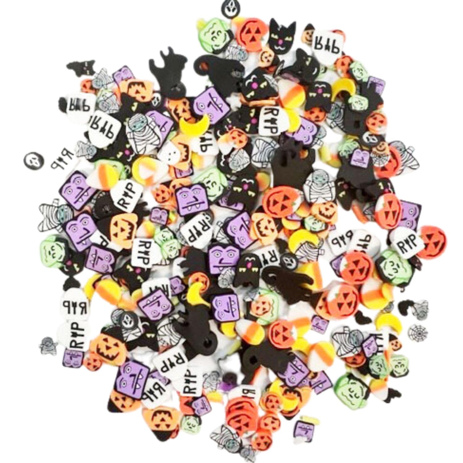 BGM Creations 2,000 Piece Halloween Polymer Clay Slices for Slime Supplies, DIY Nail Art, Halloween Craft Embellishments
