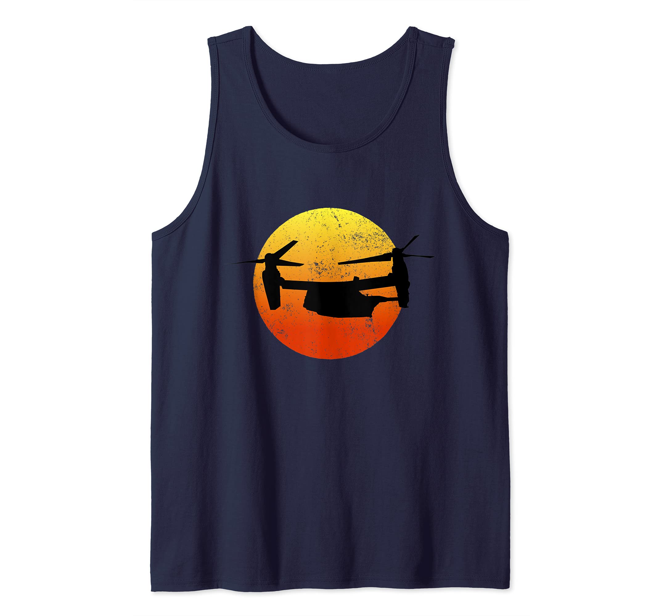 V22 Osprey Silhouette Sunset Military Helicopter V22 Tank Top