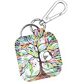 Fintie Tile Mate/Sport/Style Case with Carabiner Keychain, Anti-scratch Vegan Leather Protective Skin Cover for Tile Mate and Tile Pro Series Item, Love Tree