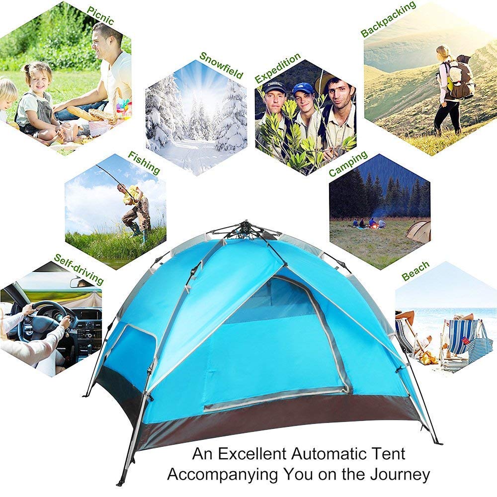 Likorlove Tenda Pop Up Da Campeggio per 2-3 Posti Protezione UV Apertura Istantanea Leggero da Portare