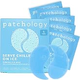 Patchology On Ice Cooling Blue Under Eye Patches For Puffy Eyes | 5 Pairs | Hydrogel Eye Mask | Firms &amp; Reduces Fine Lines | Hydrating Eye Patches | Infused With Peptides, Cloudberry Oil &amp; Bakuchiol