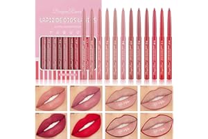 SULILY 12 Colors Matte Lip Liner/Lipstick Set,One Step Lips Makeup Kit,Velvet Nude Collection Waterproof Long Wear Lip Gloss, Lip Liner for Women To Create The Perfect Matte Lip Look!