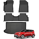 Auxko All Weather Floor Mats Cargo Mat Fit for Kia Soul 2025 2024 2023 2022 2021 2020(Only for Upper Deck,Without Subwoofer) Soul Accessories Black