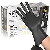 SWIFTLITE Black Vinyl Gloves, Food Grade Gloves