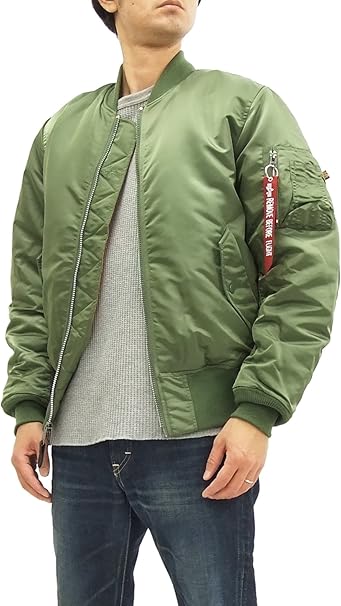 Amazon Co Jp アルファ Alpha アルファ Blood Chit Ma 1 フライトジャケット Ta0129 メンズ Ma1 Us S 日本mサイズ相当 003 V グリーン 服 ファッション小物