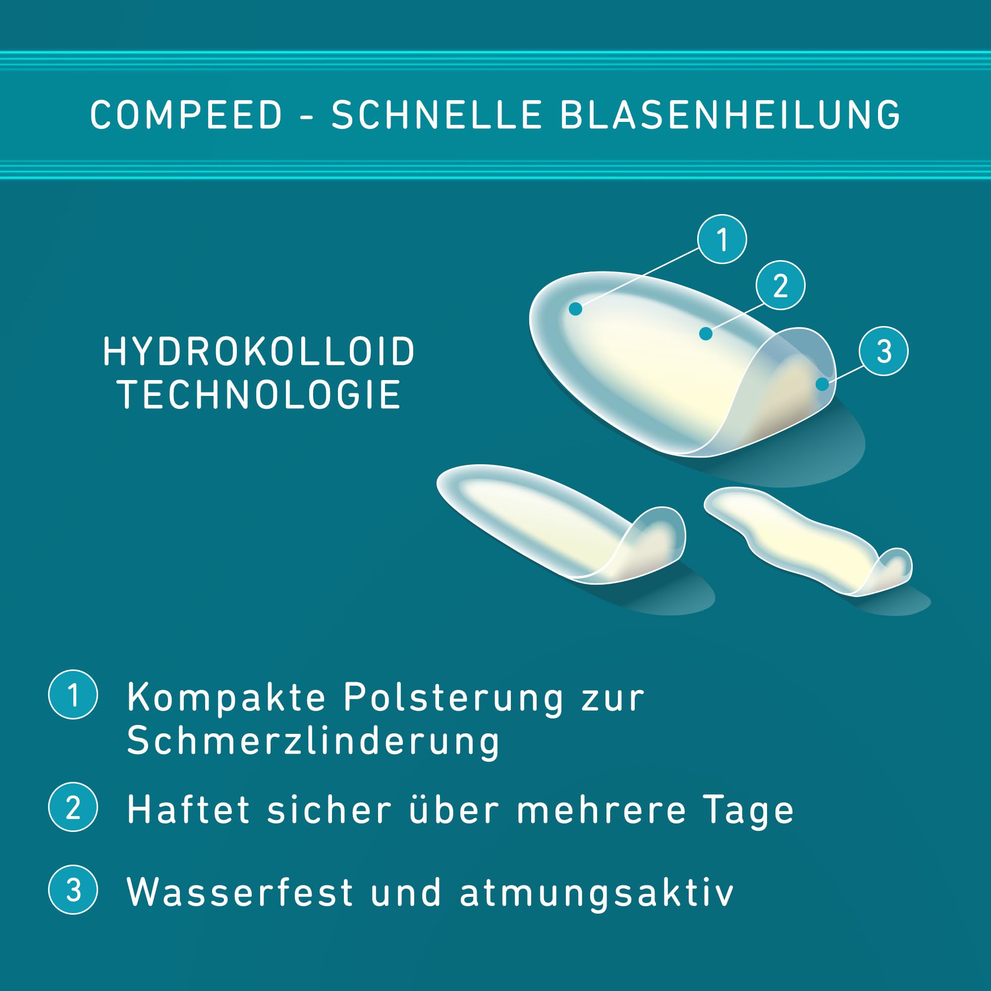 Compeed Blasenpflaster Mixpack - Hydrokolloid-Pflaster in verschiedenen Größen - gegen Blasen an Fersen, Zehen und für kleine Blasen, 12 Pflaster 5
