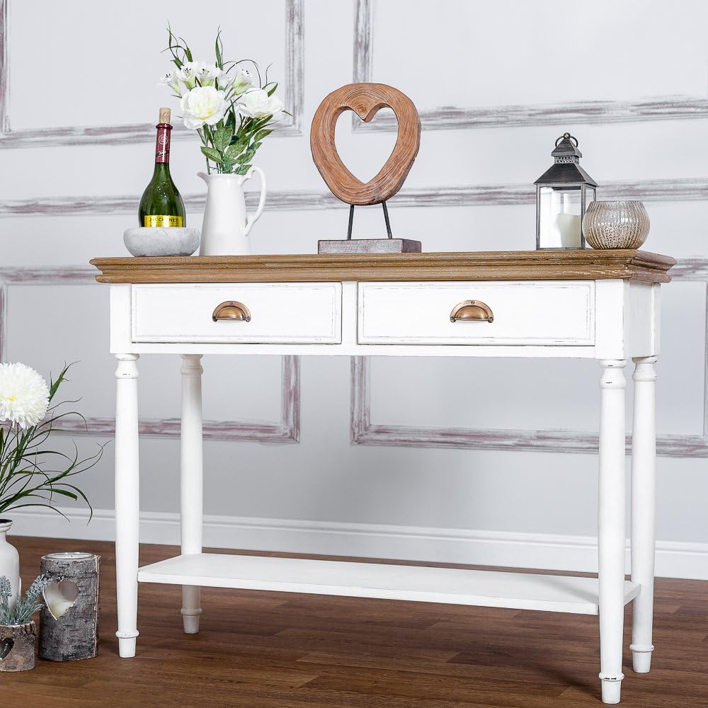 The Furniture Outlet Strasbourg Shabby Chic 2 Drawer Console Table