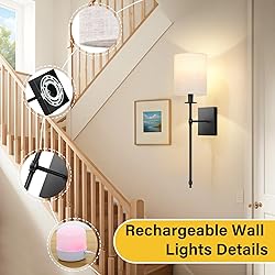 27 inch Battery Operated Wall Sconces Set of 2 with