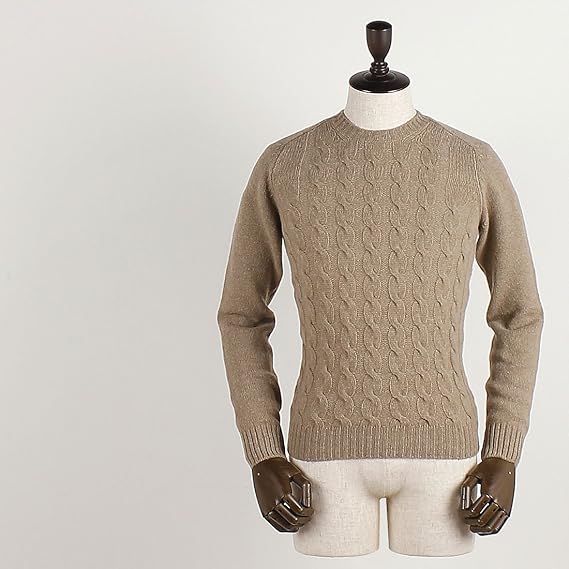 Amazon キャメル C36 50 Zanone ザノーネ メンズ ケーブルニット クルーネック ウールセーター Giro Mart 8112 Zw280 Z4163 キャメル セーター 通販