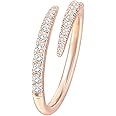 PAVOI 14K Gold Plated Cubic Zirconia Open Twist Eternity Band for Women