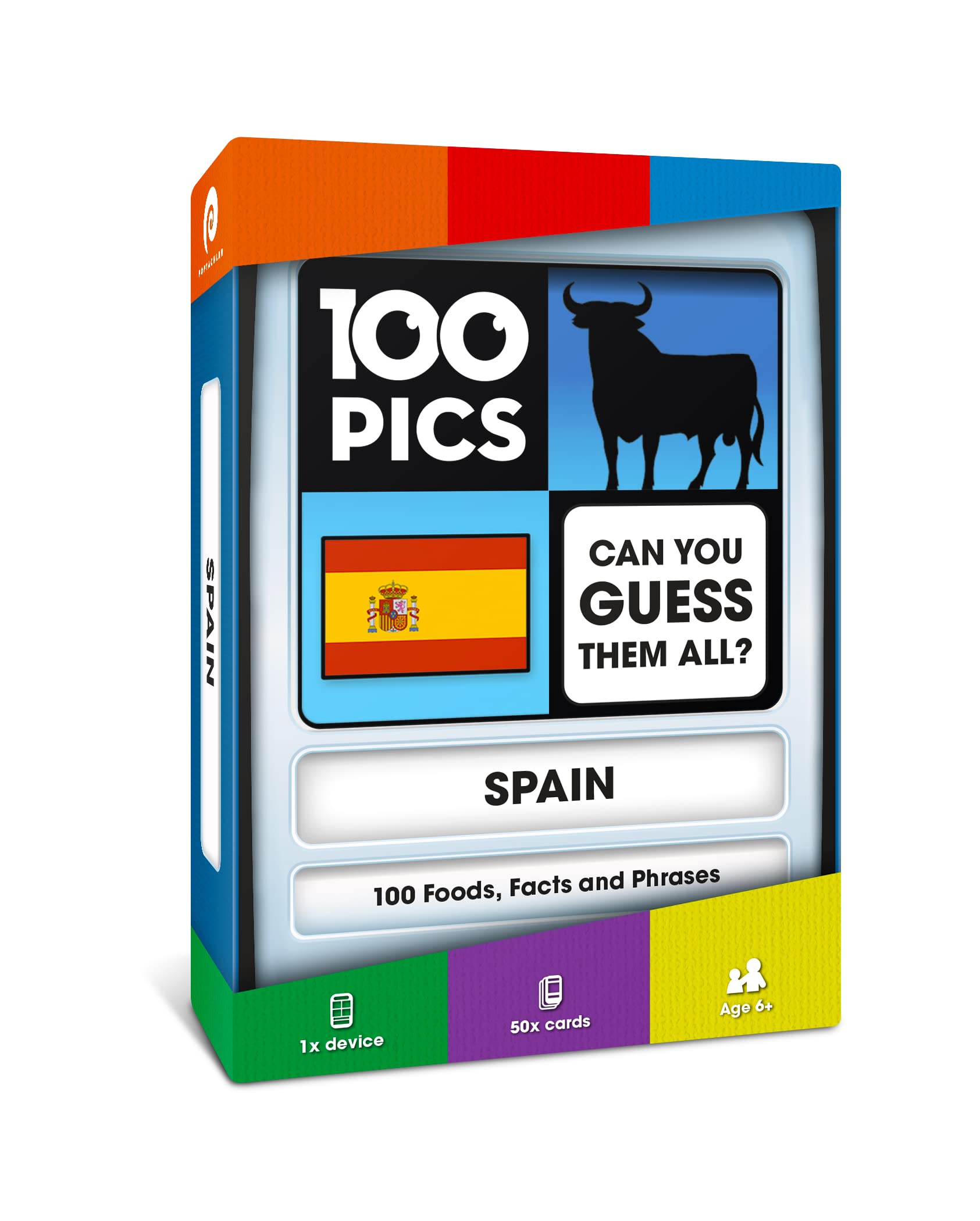 100 PICS Spain Educational Flash Cards Game - Kids Travel Guide For Spanish Food Facts And Phrases — image 1