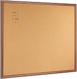 OWLKELA Walnut Color Board 60x40cm Bulletin Corkboard Frame Walnut Oak