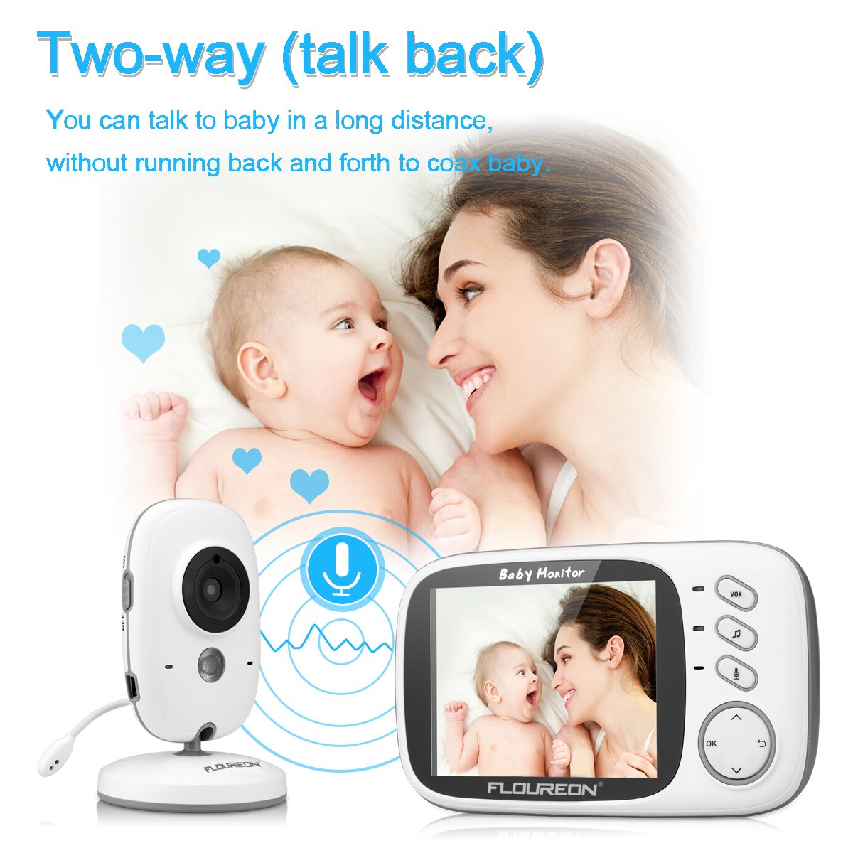 FLOUREON Wireless Video Baby Monitor 2.4 GHz 3.2\