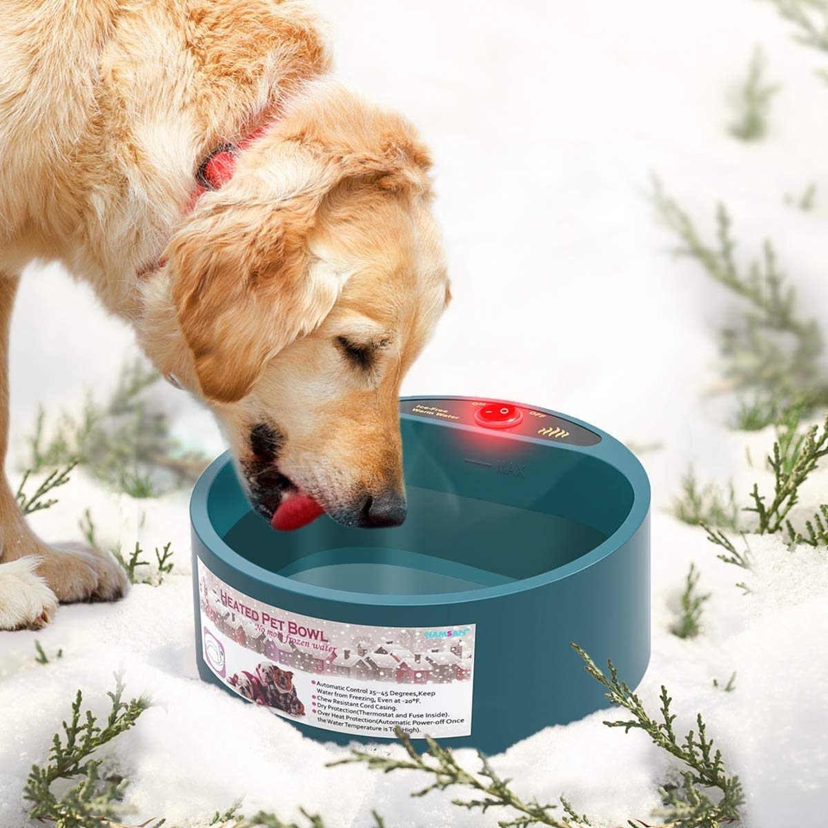 PETLESO Heated Dog Water Bowl - Outdoor Dog Water Bowl for Small to Large Dogs