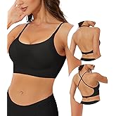 BOUFOR Seamless Low Back Bra Wireless Padded Bralette Thin Straps Comfort Halter Backless Cross Multiway Convertible Bras