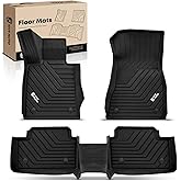 YHTAUTO Floor Mats Fit for BMW 530i/530i xDrive G30 2024, TPE Floor Liners All-Weather Protection Custom Fit, 1st & 2nd Row, Set of 3 Black