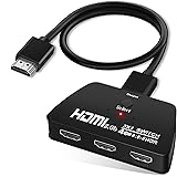 4K@60Hz HDMI 2.0 Switch Splitter with 3.9FT long HDMI Cable, HDMI Switch 3 in 1 Out, 3-Port HDMI Switcher Selector, Supports