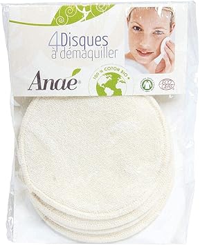Discos desmaquillantes lavables algodón orgánico Anaé, 4ud ...