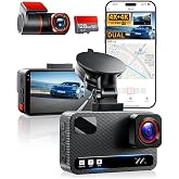 Dash Cam Front and Rear, 4K+4K Car Dash Camera, Free 128GB Card,5.8GHz WiFi | Record every drive in dual 4K with 170&deg; wide-angle views, app control, GPS, HDR night vision and 24H parking protection