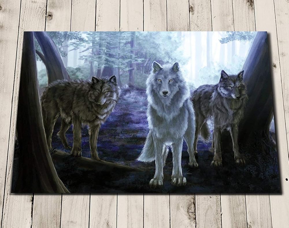 Wolf Art Painting Wolf Wall Art Print Wolves Home Decor Amazon.co