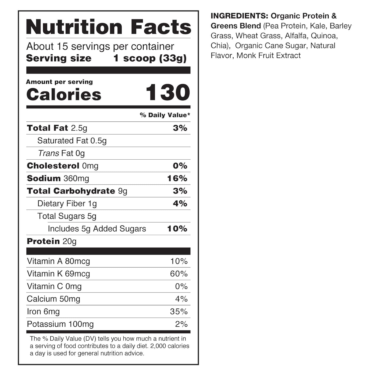 Amazing Grass Vegan Protein & Kale Powder: 20g of Organic Protein + 1 Cup Leafy Greens per Serving, Vanilla, 15 Servings : Grocery & Gourmet Food