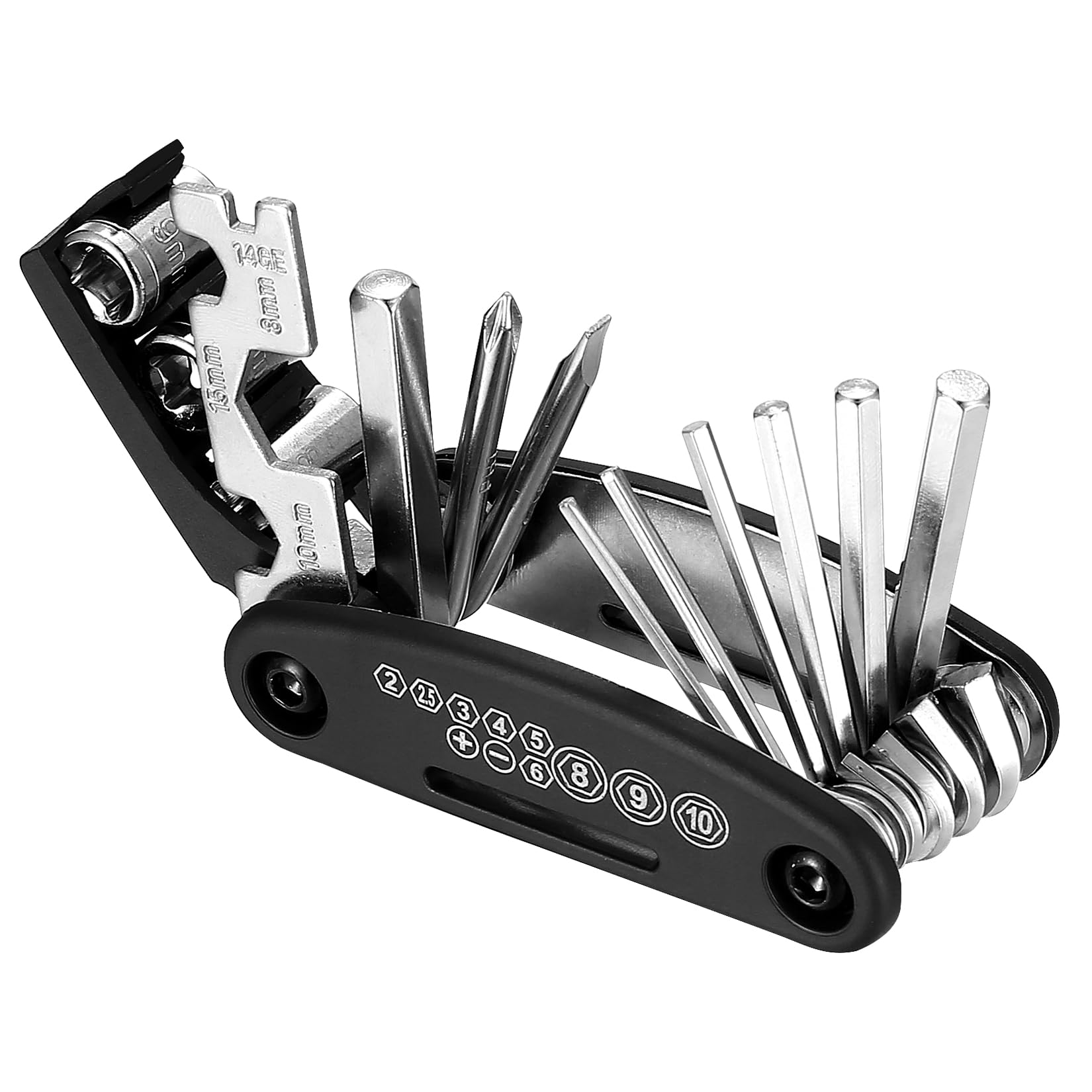16-in-1 Bike Repair Set, Multi Functional Gear, Multitool Kit, Folding Pocket Function for Mountainbike E Bike Tool Set