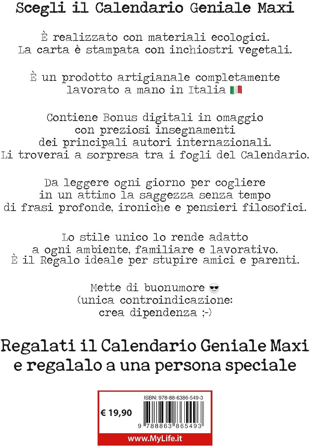 Calendario Geniale Maxi Leggi La Frase Del Giorno Con I Pensieri Filosofici Nel Formato Maxi Vv My Life Amazon It Cancelleria E Prodotti Per Ufficio