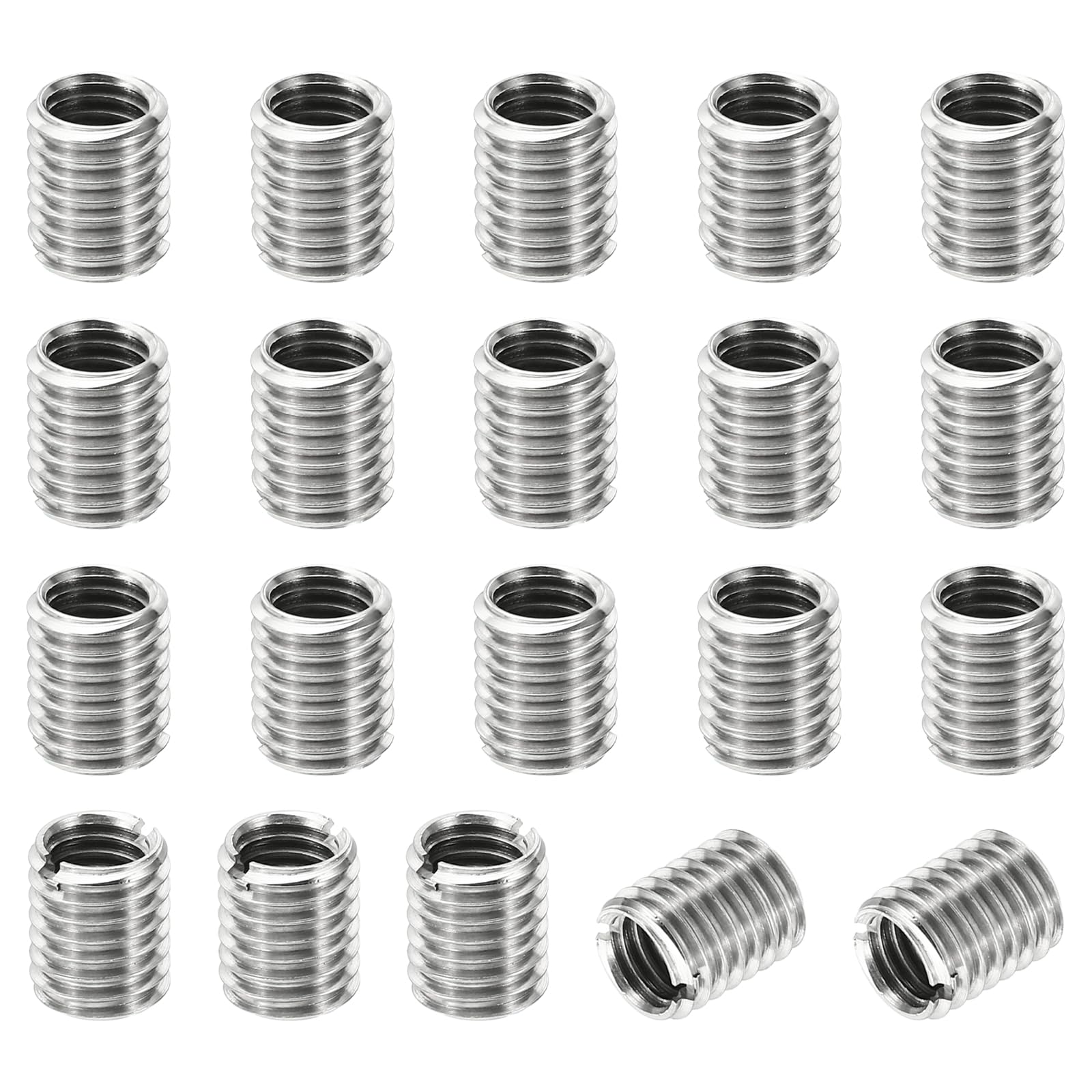 PATIKIL Thread Adapters Sleeve Reducing Nut, 20 Pcs M10x1.5 Male to M8x1.25 Female Repairing Insert Nut Screw Reducer Stainless Steel Fastener 12mm