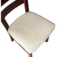 Genina Seat Covers for Dining Room Chair Seat Slipcovers Kitchen Chair Covers (Beige, 2 Pcs)