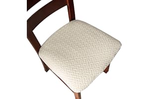 Genina Seat Covers for Dining Room Chair Seat Slipcovers Kitchen Chair Covers (Beige, 4 Pcs)
