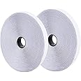 0.75 Inch x 82 Feet White Self-Adhesive Hook and Loop Tape - Sticky Back Fastening Tape for Stationery and Household Purposes