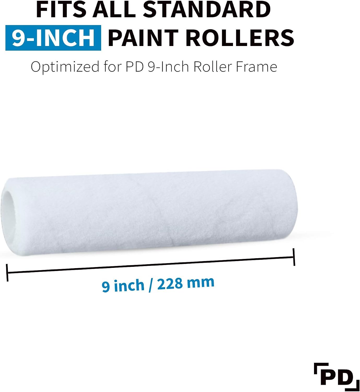 PD Paint Roller Covers Refill 6-Pack, Replacement Covers for Roller Brushes Set (1/2-Inch Nap) (9-Inch (6 Pack)) - Image 3