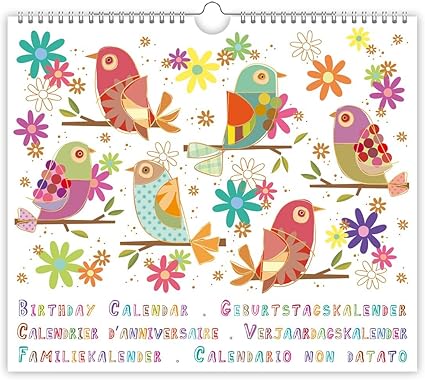 Calendrier De L Anniversaire Art Theme Mensuel Feuille D Argent Taille 225mm X 195mm Par Quire Amazon Fr Fournitures De Bureau