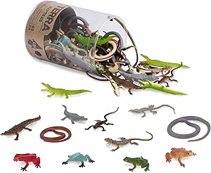 Terra by Battat – Reptiles In Tube – Assorted Reptile Animal Toys & Cake Toppers For Kids 3+ (60 Pc)