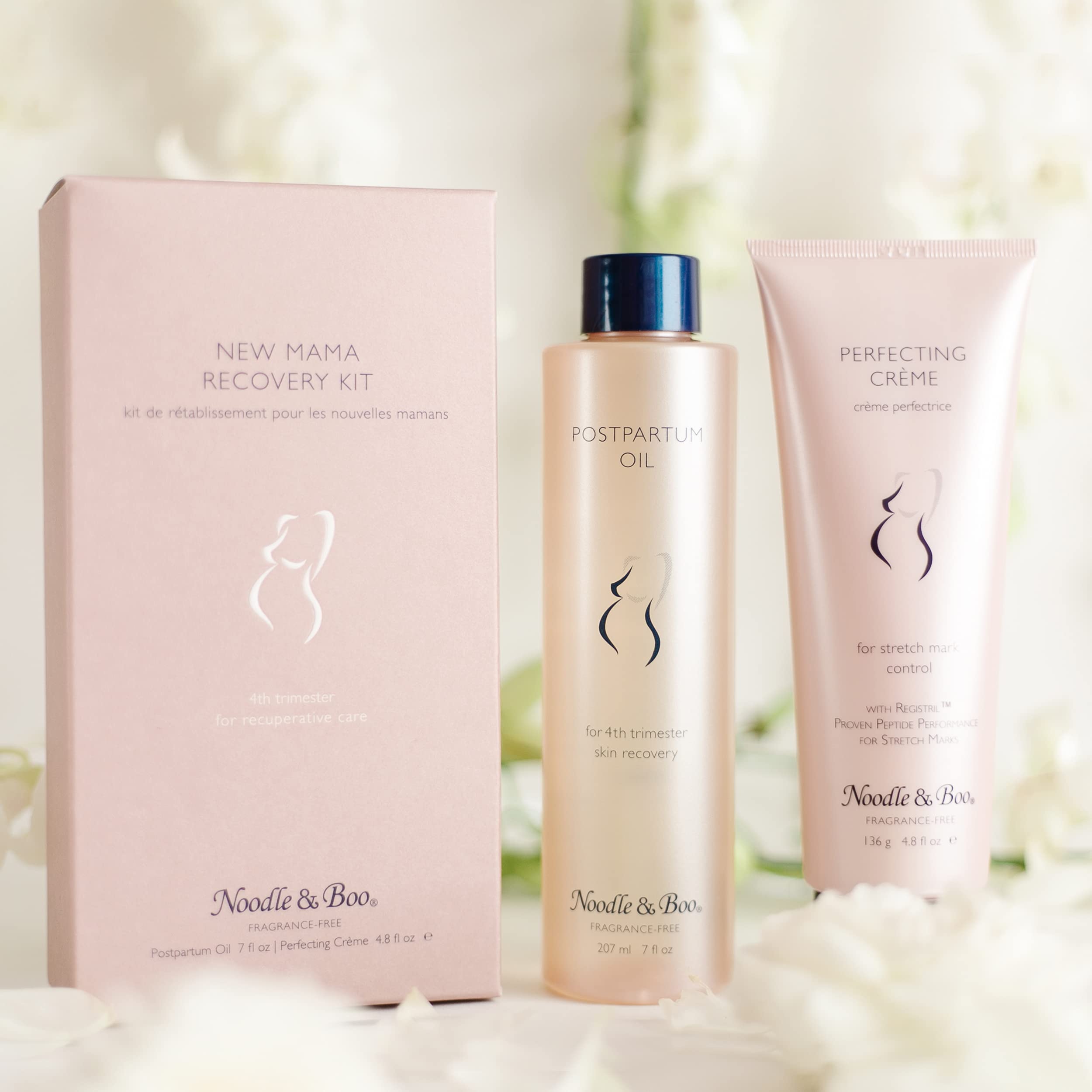 Noodle & Boo New Mama Skin Care and Recovery Kit - Perfecting Crème, Postpartum Oil - 4th Trimester, 11.8 fl. oz.