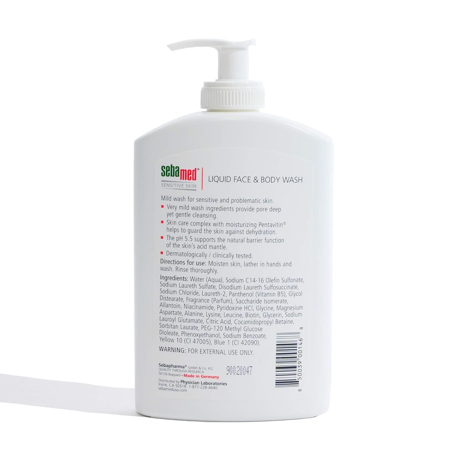 Sebamed Paraben-Free Liquid Face and Body Wash with Pump pH 5.5 Dermatologist Recommended Mild Hydrating Cleanser for Sensitive Skin 13.5 Fluid Ounces (400 Milliliters) : Sport Sunscreens : Beauty