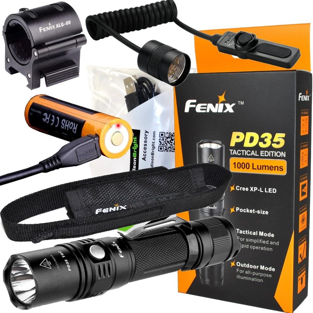 Fenix PD35 TAC 1000 Lumen CREE LED Tactical Flashlight with USB