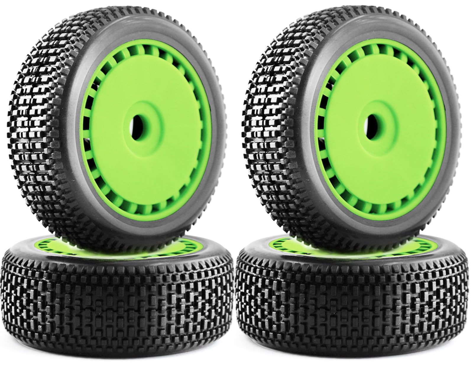 RcThjia 1/8 RC Off-Road Buggy Racing Tires and Wheels 17mm Hex RC Tires with Foam Inserts for ARRMA 1/8 Typhon 3S/6S Losi 8IGHT HSP Hyper HongNor FS Racing KYOSHO MP10 MP9 MP9e Neo.(4PCS/Set)